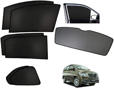 AuTO ADDiCT Side Window, Rear Window Sun Shade For Toyota Innova(Black)