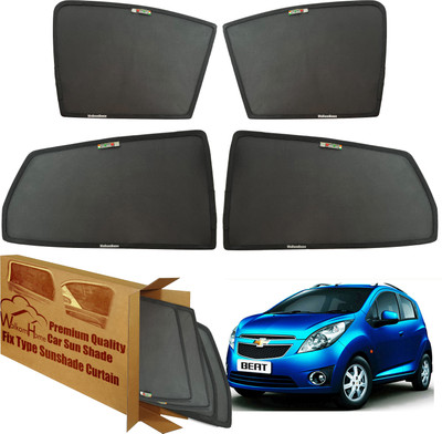 WolkomHome Side Window Sun Shade For Chevrolet Beat(Black)