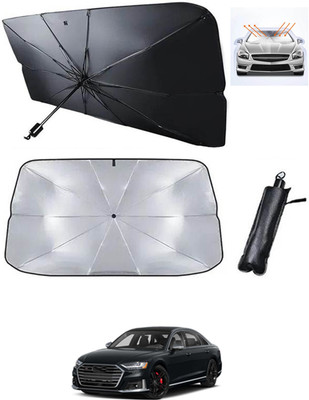 MATIES Windshield Sun Shade For Audi S8(Black, Silver)