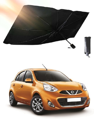 ROSHNEER ENTERPRISES Windshield Sun Shade For Nissan Micra(Black, Silver)
