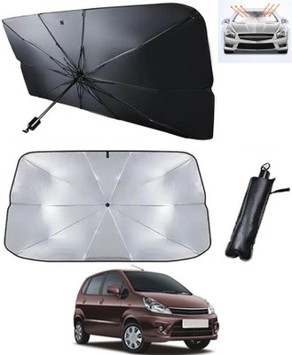 RKPSP Windshield Sun Shade For Maruti Suzuki Zen Estilo(Silver, Black)