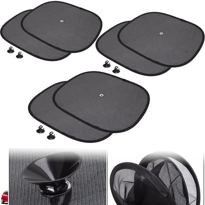 Pious Side Window Sun Shade For Fiat Punto, Universal For Car(Black)