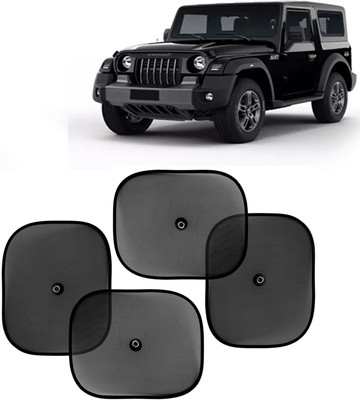 Kingsway Side Window, Rear Window, Windshield Sun Shade For Mahindra Thar(Black)