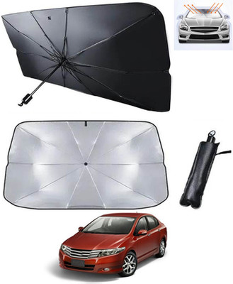 AYW Windshield Sun Shade For Honda Universal For Car(Silver, Black)
