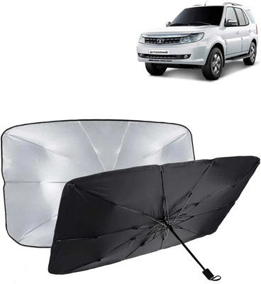 Kingsway Dashboard, Windshield Sun Shade For Tata Safari Storme(Black, Silver)