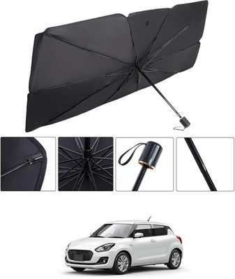 RKPSP Windshield Sun Shade For Maruti Suzuki Swift(Black, Silver)
