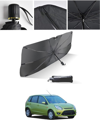 AYW Windshield Sun Shade For Ford Fiesta(Black, Silver)