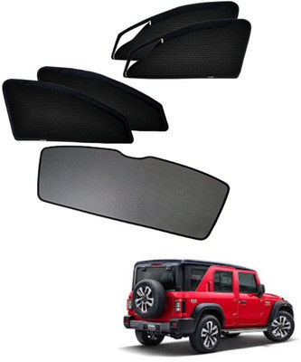 Top Vechile Rear Window, Side Window Sun Shade For Mahindra Thar(Black)