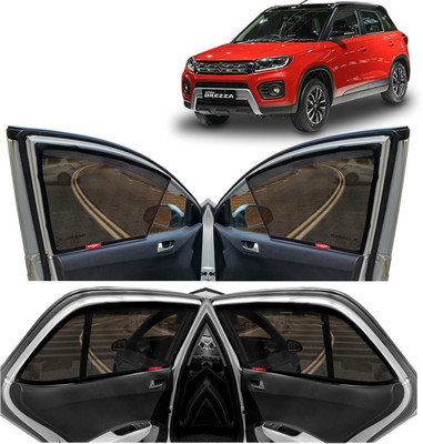 Kingsway Side Window, Rear Window Sun Shade For Maruti Suzuki Vitara Brezza(Black)