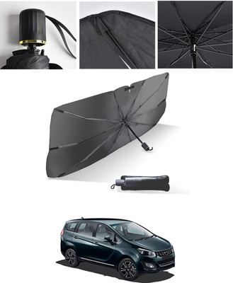 AYW Windshield Sun Shade For Mahindra Marazzo(Black, Silver)