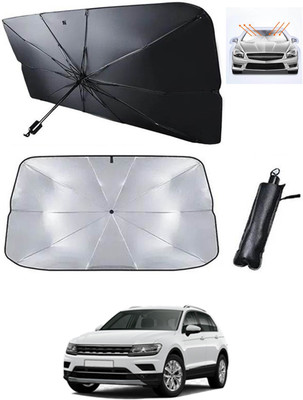 MATIES Windshield Sun Shade For Volkswagen Tiguan(Black, Silver)