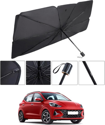 RKPSP Windshield Sun Shade For Hyundai Grand i10 NIOS(Black, Silver)