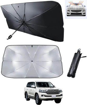 RKPSP Windshield Sun Shade For Toyota Universal For Car(Silver, Black)