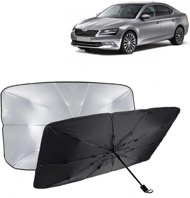 Kingsway Dashboard, Windshield Sun Shade For Skoda Superb(Black, Silver)
