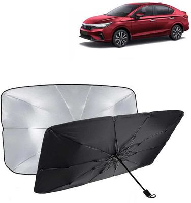 Kingsway Dashboard, Windshield Sun Shade For Honda City(Black, Silver)