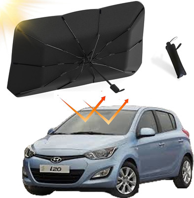 Aadikart Dashboard, Windshield Sun Shade For Hyundai i20(Black, Silver)