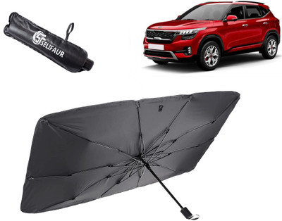 Selifaur Dashboard, Rear Window, Sun Roof, Windshield Sun Shade For Kia Seltos(Black)