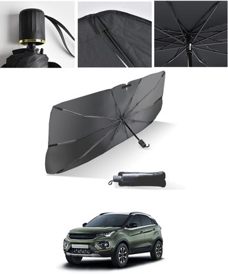 AYW Windshield Sun Shade For Tata Universal For Car(Black, Silver)