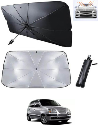 RKPSP Windshield Sun Shade For Hyundai Universal For Car(Black, Silver)