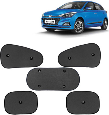 Kingsway Side Window, Rear Window, Windshield Sun Shade For Hyundai Elite i20(Black)