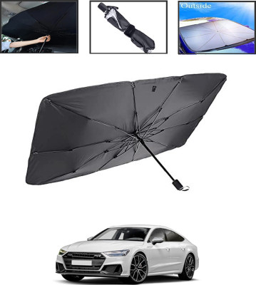 MSNP Windshield Sun Shade For Audi S7(Black, Silver)