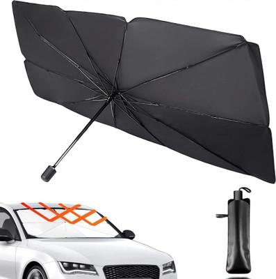 ShopDock Dashboard, Windshield Sun Shade For Universal For Car(Black, Silver)
