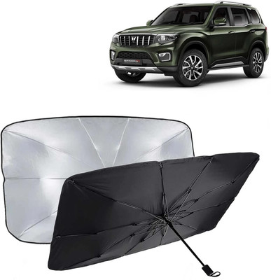 Kingsway Dashboard, Windshield Sun Shade For Mahindra Scorpio N(Black, Silver)