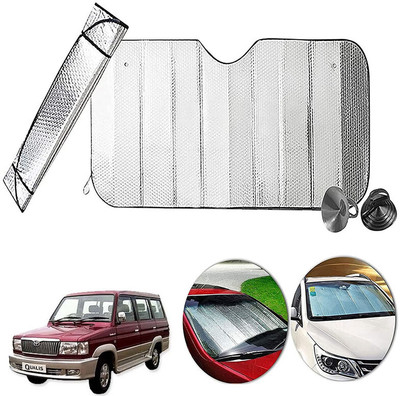 AUTO PEARL Dashboard, Windshield Sun Shade For Toyota Qualis(Silver)