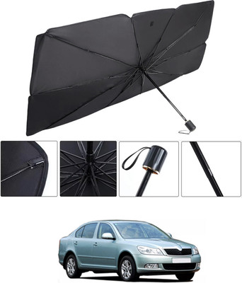 RKPSP Windshield Sun Shade For Skoda Laura(Black, Silver)