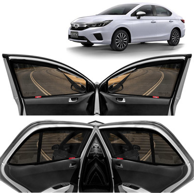 Kingsway Side Window, Rear Window Sun Shade For Honda City(Black)
