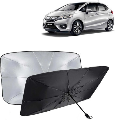 Kingsway Dashboard, Windshield Sun Shade For Honda Jazz(Black, Silver)