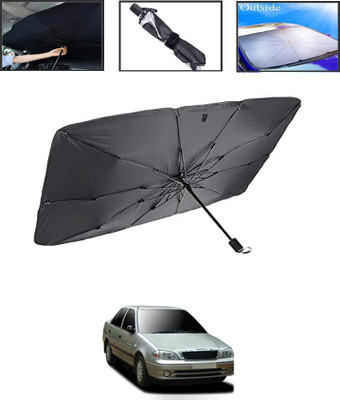 MSNP Windshield Sun Shade For Maruti Suzuki Esteem(Black, Silver)