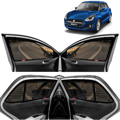 Kingsway Rear Window, Side Window, Windshield Sun Shade For Maruti Suzuki Swift(Black)