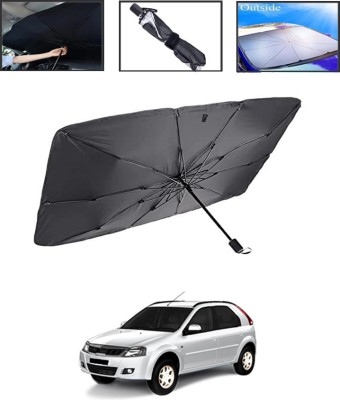 MSNP Windshield Sun Shade For Mahindra Verito Vibe(Black, Silver)