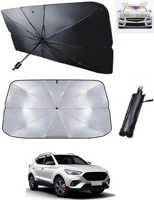 RKPSP Windshield Sun Shade For MG Astor(Black, Silver)