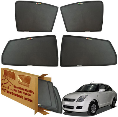 WolkomHome Side Window Sun Shade For Maruti Suzuki Universal For Car(Black)