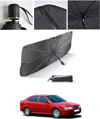 AYW Windshield Sun Shade For Skoda Octavia(Black, Silver)