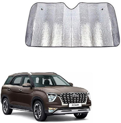 SPREADX Windshield Sun Shade For Hyundai Alcazar(Silver)