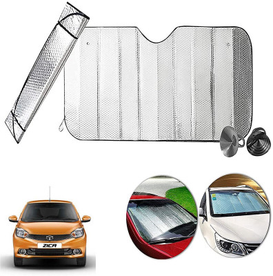 AUTO PEARL Dashboard, Windshield Sun Shade For Tata Zica(Silver)