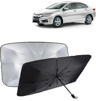 Kingsway Dashboard, Windshield Sun Shade For Honda City(Black, Silver)