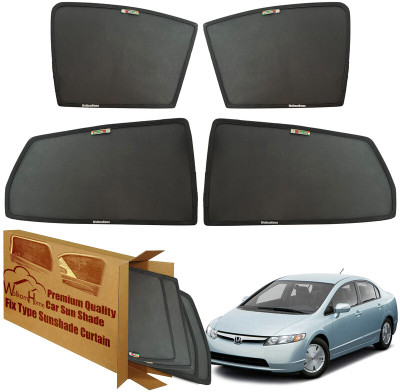 WolkomHome Side Window Sun Shade For Honda Universal For Car(Black)