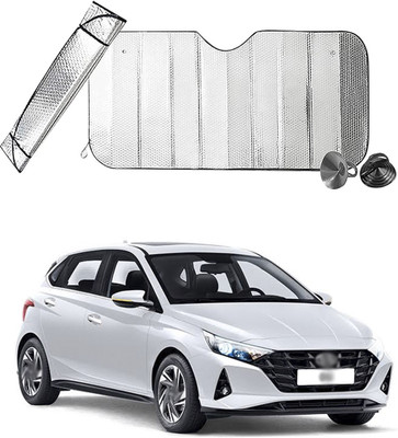 HkrCarHub Rear Window Sun Shade For Hyundai i20(Silver)