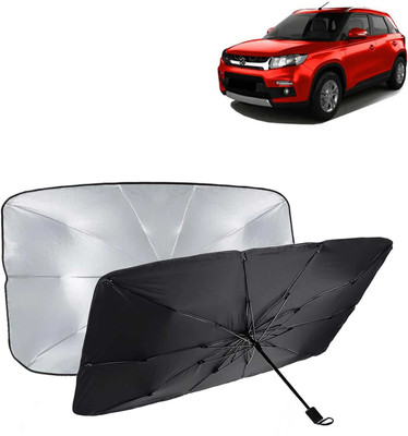Kingsway Dashboard, Windshield Sun Shade For Maruti Suzuki Vitara Brezza(Black, Silver)