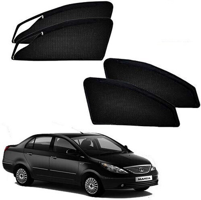 KUNTAIL ENTERPRISES Rear Window, Side Window Sun Shade For Tata Manza(Black)