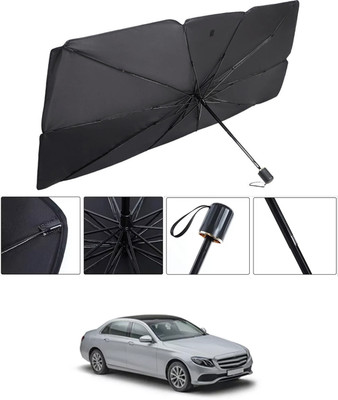 RKPSP Windshield Sun Shade For Mercedes Benz E200(Black, Silver)