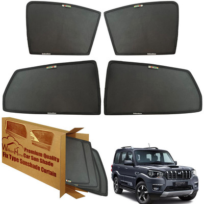 WolkomHome Side Window Sun Shade For Mahindra Universal For Car(Black)
