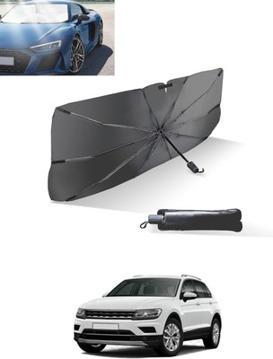 MATIES Windshield Sun Shade For Volkswagen Tiguan(Black, Silver)