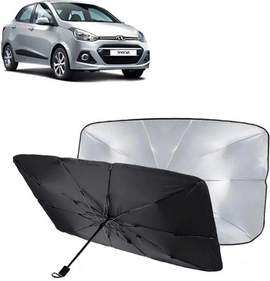 ShopDock Dashboard, Windshield Sun Shade For Hyundai Xcent(Black, Silver)