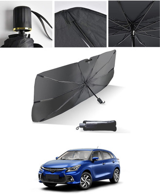 AYW Windshield Sun Shade For Toyota Glanza(Black, Silver)