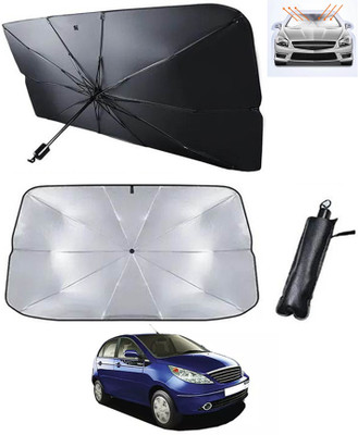 MATIES Windshield Sun Shade For Tata Vista(Silver, Black)